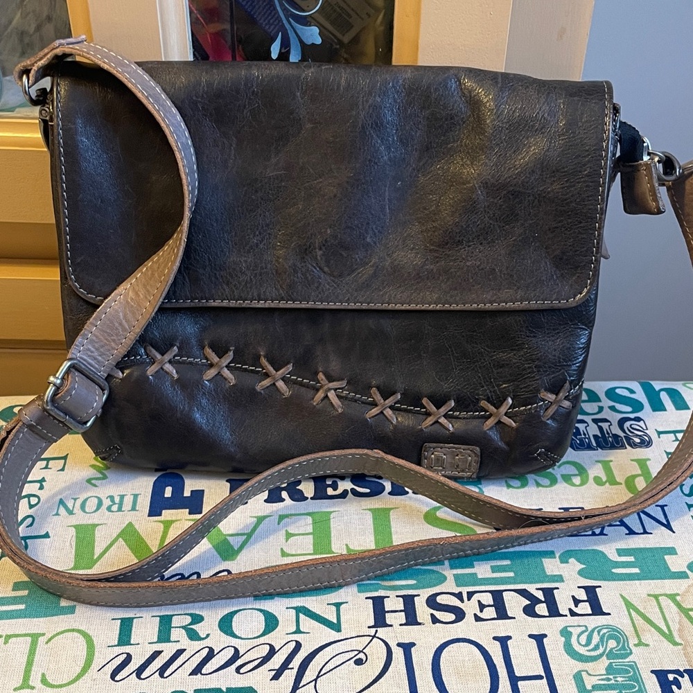 Bed Stu Black and Brown Crossbody Bag